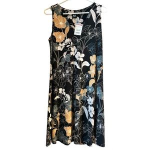 NEW ANNE KLEIN Contrasted Floral Multicolor Dress